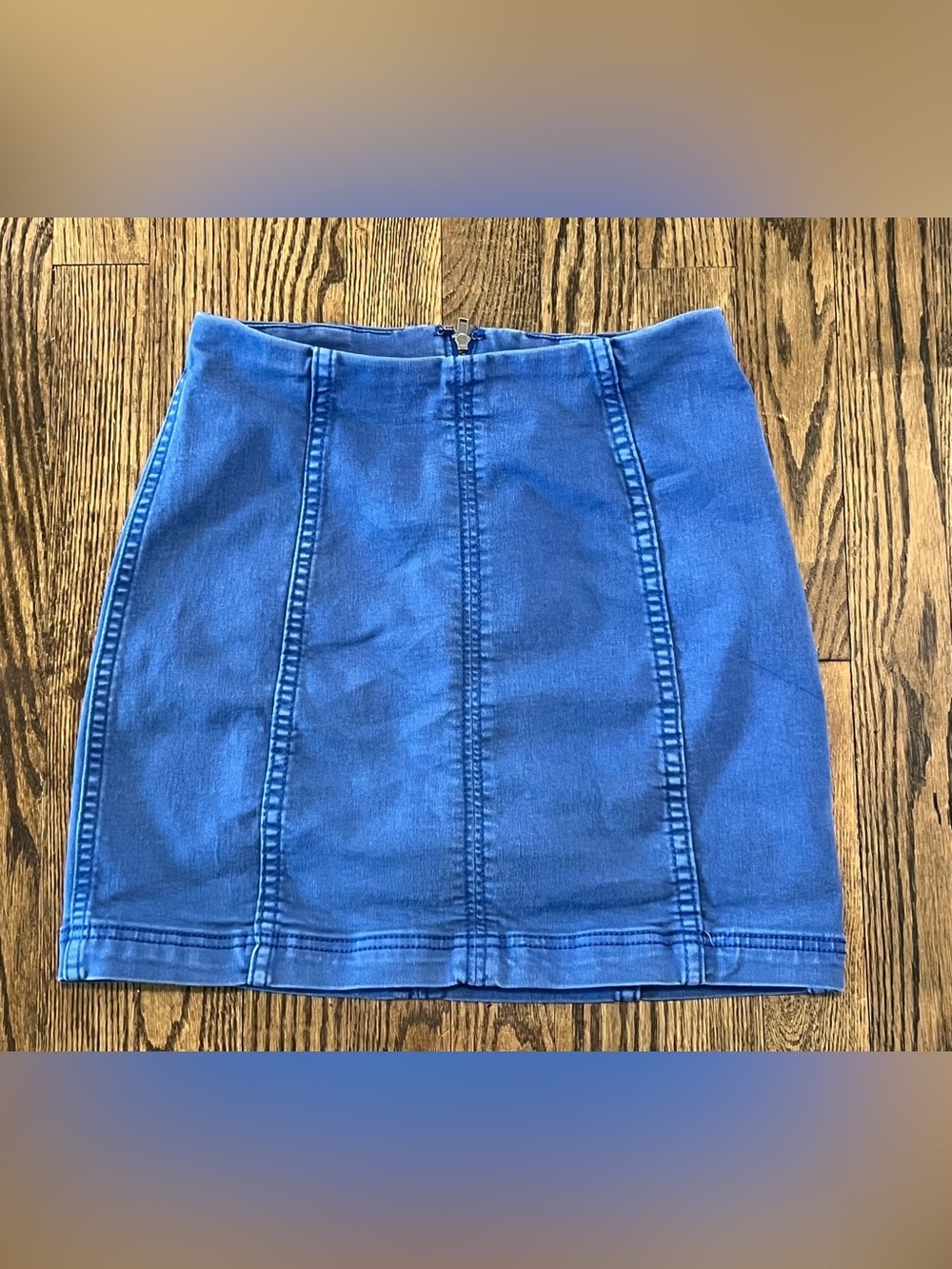 Free People Royal Blue Panelled Mini Skirt